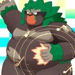 anthro belly biped blush humanoid_hands kemono male moobs obese obese_male overweight overweight_male solo marumu_5656 nintendo pokemon generation_8_pokemon pokemon_(species) rillaboom 1:1 2022