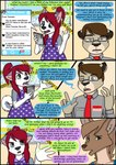 2020 anthro biped clothing collaboration comic detailed_background dialogue english_text female fur group hair hi_res kammypup kammypup_(artist) kangaroo macropod male mammal marsupial necktie panel_skew runt_(artist) shirt speech_bubble standing text topwear trio young
