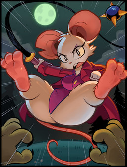 3_toes anthro barefoot blush breasts buckteeth butt claws clothing duo feet female foot_focus fur moon notched_ear paws soles solo spread_legs spreading surprised tail teeth thick_thighs toe_claws toes weapon whip white_body white_fur wide_hips wolfang_fh mina_the_hollower yacht_club_games mina_(mina_the_hollower) mammal mouse murid murine rodent absurd_res hi_res