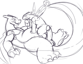 anthro armpit_hair body_hair duo genitals humanoid_genitalia humanoid_penis male male/male overweight overweight_male penis power_bottom sex freekzilla nintendo pokemon charizard generation_1_pokemon generation_2_pokemon pokemon_(species) typhlosion