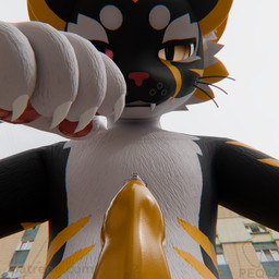 anthro big_penis body_in_urethra cock_vore duo fangs genitals male male/male mr.foxboys penile penis size_difference smug smug_face teeth vore peq42 peq_(peq42) domestic_cat felid feline felis mammal mayu_(azuki) hi_res