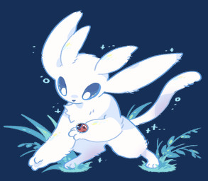 ambiguous_gender anthro blue_eyes feral fur grass paws plant simple_background solo sparkles white_body white_fur lifori microsoft ori_(series) xbox_game_studios ori_(ori) arthropod beetle cucujoid guardian_spirit insect ladybug 2023 alpha_channel
