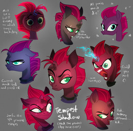 bodily_fluids broken_horn crying dialogue dipstick_ears ear_markings eye_scar facial_scar female feral green_eyes hair horn magic mohawk multicolored_ears pink_hair purple_body scar solo tears teeth text tongue tongue_out wreckham friendship_is_magic hasbro my_little_pony my_little_pony:_the_movie_(2017) mythology tempest_shadow_(mlp) equid equine mammal mythological_creature mythological_equine unicorn 2017 digital_media_(artwork) english_text hi_res