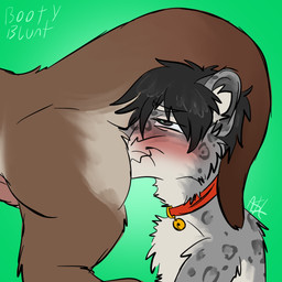 anthro ass_up bell bell_collar blush butt butt_sniffing collar duo erection genitals male male/male nude otter_tail penis sniffing snout_in_ass substance_intoxication whiskers woozy spicymustelid clayton_(snephead) jameson felid mammal mustelid otter pantherine snow_leopard 1:1 hi_res