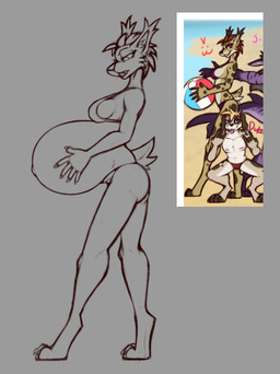 anthro belly big_belly bikini bikini_bottom bikini_top clothing digitigrade female hand_on_belly hand_on_own_belly huge_belly humanoid_hands hyper hyper_belly hyper_pregnancy looking_down looking_down_at_belly looking_down_at_self pregnant pregnant_anthro pregnant_female short_tail solo standing swimwear tail two-piece_swimsuit dansharkman felid feline lynx mammal digital_drawing_(artwork) digital_media_(artwork) english_description sketch