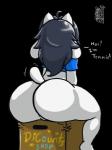 anthro big_butt biped black_background bottomless box butt cardboard cardboard_box clothed clothing container female fur grey_hair hair overweight overweight_anthro overweight_female rear_view shirt simple_background sitting solo tail tail_motion tailwag topwear white_body white_fur wide_hips kingjion pokemon_art_academy undertale undertale_(series) temmie_(undertale) canid canine canis domestic_cat domestic_dog felid feline felis mammal tem 2016 3:4 art_academy_(artwork) digital_media_(artwork)