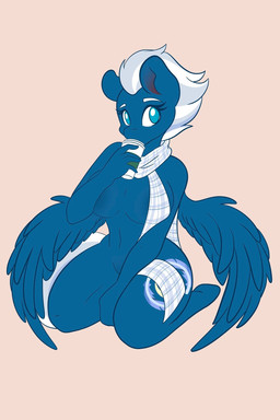 anthro beverage breasts clothing coffee container covering covering_breasts covering_crotch covering_vulva cup drinking female kneeling looking_at_viewer nude nude_female scarf solo undressed wings mscolorsplash friendship_is_magic hasbro my_little_pony mythology night_glider_(mlp) equid equine horse mammal mythological_creature mythological_equine pegasus pony hi_res
