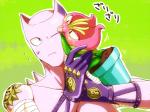 :3 ambiguous_gender anthro domestic_pet duo flower licking male plant plant_pot potted_plant text tongue tongue_out kamiura_(artist) jojo's_bizarre_adventure killer_queen stray_cat_(jjba) domestic_cat elemental_creature felid feline felis flora_fauna mammal stand_(jjba) 4:3 digital_media_(artwork) japanese_text meme translated