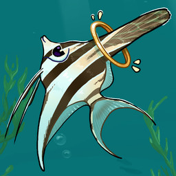 air_bubble ambiguous_gender dorsal_fin feral fin group halo solo_focus tail tail_fin trio underwater water flamingpickle angelfish fish marine 1:1