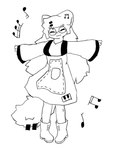 accessory boots bottomwear clothed clothed_female clothing eyes_closed eyewear female footwear fully_clothed fully_clothed_female fur glasses hair_accessory hairpin happy keyboard_instrument legwear musical_instrument musical_note musical_note_hairclip musical_symbol piano shoes simple_background skirt smile solo spread_arms stockings symbol tail white_background white_body white_fur wulu21 daiquanshanqin(wulu21) canid canine canis humanoid mammal wolf 3:4 absurd_res hi_res monochrome