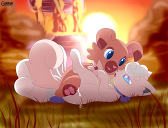 duo female female_penetrated feral genitals knotting male male/female male_penetrating male_penetrating_female penetration penile penile_penetration penis penis_in_vagina ribbons sex sunset vaginal vaginal_knotting vaginal_penetration garruuk lore_of_unity_(copyright) nintendo pokemon darious_(lightsoul) fan_character ribbon_(lightsoul) alolan_form alolan_vulpix generation_7_pokemon pokemon_(species) regional_form_(pokemon) rockruff