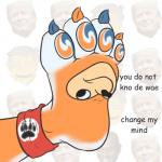 1:1 2018 absurd_res ainsley_harriott blue_claws claws cursed_image digital_media_(artwork) donald_trump english_text engrish feet foot_focus foot_shot fur group hi_res human mammal meme multicolored_pawpads nazi orange_body orange_claws orange_fur pawpads paws seymour_skinner shitpost sodiepawp text the_simpsons tide_(brand) tide_pod toeless_(marking) ugandan_knuckles upside_down what why