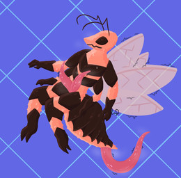 2_penises 2_toes 3_fingers 4_arms animal_genitalia animal_penis antennae_(anatomy) anthro arthropod_abdomen arthropod_abdomen_genitalia arthropod_abdomen_penis bodily_fluids claws feet fingers fuzzy genitals hemipenes male motion_lines multi_arm multi_genitalia multi_limb multi_penis musk orange_body penis simple_background solo sweat tapering_penis toes wings crystalinespider arthropod hymenopteran insect wasp digital_media_(artwork)