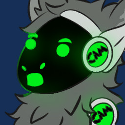 anthro body_hair c.a.m. cybernetics fluffy fluffy_ears fluffy_hair fur glowing glowing_body glowing_eyes green_body green_eyes grey_body grey_fur grey_hair hair machine male metal metallic_body multicolored_body protogen_face protogen_visor protogenized robotic screen screen_face shocked solo amislost yuri_chacal canid canine canis jackal mammal protogen 1:1 alpha_channel digital_drawing_(artwork) digital_media_(artwork) low_res