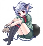 ball_and_chain cat_tail chain clothing cuff_(restraint) feet female footwear gloves grey_hair hair handwear legwear male military nazi open_mouth purple_eyes red_eyes restraints shackles short_hair sitting socks solo swastika uniform white_hair unknown_artist hellsing schrodinger_(hellsing) animal_humanoid cat_humanoid felid felid_humanoid feline feline_humanoid human humanoid mammal mammal_humanoid werecat werecreature werefelid werefeline