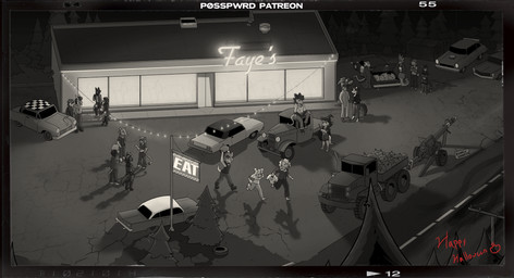 1950s_theme 2_horns 2_tails 3_toes 5_fingers accessory anthro antlers apode back_wings barefoot beak beard big_breasts biped bodysuit booth boots bottomwear bow_ribbon bra bracelet breasts candy candy_corn cannon car car_trunk chasing checkered checkered_clothing checkered_shirt checkered_topwear cigarette cigarette_in_mouth cinder_block claws cleavage clothed clothed_anthro clothed_female clothed_male clothing costume crop_top crossed_arms cuffed_pants denim denim_bottomwear denim_clothing dessert digitigrade diner dumpster evergreen_tree eyewear eyewear_on_head facial_hair fangs feathered_wings feathers feet female female_anthro film_strip fingers flannel_shirt fluffy fluffy_tail food footwear fruit fully_clothed fully_clothed_anthro fully_clothed_female fully_clothed_male fur furgonomics furniture garter_belt garter_straps glasses gloves goggles goggles_on_head group hair hair_accessory hair_bow hair_ribbon hairless_tail halloween_costume hammer handwear hat headband headgear headwear heavy_truck holding_pumpkin holding_wand holidays horn jacket jeans jewelry large_group leather leather_clothing leather_jacket leather_topwear legless light light_truck long_hair long_sleeves looking_aside male male_anthro medium_breasts midriff mouth_closed mullet multi_tail navel neon_sign night object_in_mouth open_clothing open_topwear open_vest outside panties pants pattern_clothing pattern_shirt pattern_topwear paws pickup_truck pine_tree pink_body pink_ears pink_nose pink_scales pink_tail plant power_lines pumpkin pupils ranged_weapon red_text restaurant ribbons road robe rolled_up_sleeves running scales serpentine shadow shirt shoes short_hair shorts side_boob sidewalk sign sitting skateboard skinsuit skirt smoking smoking_cigarette snout standing string_lights table tail tail_feathers tank_top tapering_tail teeth text tight_clothing tire toe_claws toes tools topwear tree truck underwear underwear_only vehicle vest vintage_car wand weapon window wings witch_hat posspowered european_mythology halloween mythology nintendo pokemon beatty_amarosa_(posspowered) bonnie_vale_(posspowered) grace_linde_(posspowered) american_foxhound american_opossum avian bat bird bovid canid canine canis caprine domestic_dog draconcopode dragon felid foxhound generation_7_pokemon goat hunting_dog kobold leopard lycanroc mammal marsupial midday_lycanroc mythological_creature mythological_scalie naga pantherine pokemon_(species) reptile scalie scent_hound snake western_dragon wolf 2025 absurd_res artist_name english_text greyscale hi_res lighting monochrome