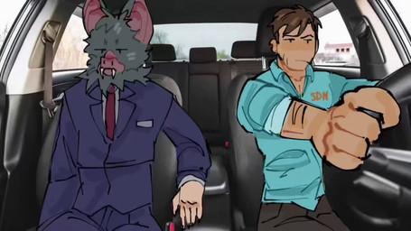 anthro butt car clothed clothing driving duo fangs flying humor male necktie screaming suit teeth truck vehicle sentqqz dispatch twinkie robert_(dispatch) sonar_(dispatch) bat human humanoid mammal 16:9 animated english_audio short_playtime sound webm widescreen