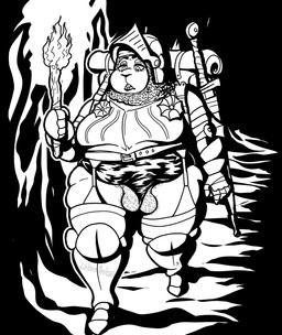 accessory anthro armor backpack balls balls_through_leghole belt big_balls body_hair boots bottomless bottomless_anthro bottomless_gynomorph bottomless_intersex bottomwear bracers breasts buckteeth chainmail clothed clothing detailed_background eyebrows eyelashes fingers fire footwear garter garter_belt garter_belt_leggings garter_straps genitals gynomorph hairy hairy_balls headgear helmet holding_object holding_torch intersex legwear light longsword looking_down melee_weapon open_mouth overweight overweight_anthro overweight_gynomorph overweight_intersex penis penis_poking_out plate plate_armor scabbard shoes solo standing sword teeth thick_thighs thigh_highs topwear torch unconvincing_armor underwear visor walking wardrobe_malfunction weapon wide_hips wittless-pilgrim ground_squirrel mammal rodent sciurid 2021 absurd_res black_and_white detailed digital_drawing_(artwork) digital_media_(artwork) hi_res lighting monochrome shaded signature watermark