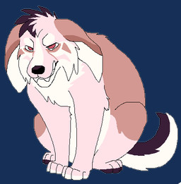 ambiguous_gender angry ears_down feral frown fur head_tuft hunched_over narrowed_eyes paws pink_body pink_fur pivoted_ears red_eyes simple_background sitting solo tail transparent_background tuft white_body white_fur sebdoggo canid canine mammal 2017 aliasing alpha_channel digital_drawing_(artwork) digital_media_(artwork) flat_colors full-length_portrait low_res microsoft_paint_(artwork) portrait
