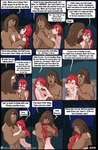 bodily_fluids brown_hair comic dan_(fuf) dialogue duo english_text female fuf hair hi_res human human_only kyra_(fuf) male male/female mammal not_furry nude rear_view red_eyes red_hair tears text