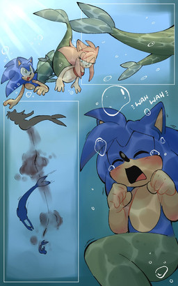 air_bubble alternate_form alternate_species anthro belly birth black_nose blood blue_body blue_fur blue_quills blush blush_lines bodily_fluids born bubble clothed clothed_female clothing crying eyelashes female fin fish_tail fur green_eyes group hair ink legless male mermaid_tail mermaidification neonate nonsexualized_young pink_body pink_fur pink_hair pink_quills pregnant quill_hair red_tongue sea sonamy split_form swimming tail tail_fin tan_arms tan_belly tan_hands tan_mouth tears tongue trio underwater water young arantarisu_yamu sega sonic_the_hedgehog_(series) amy_rose fan_character sonic_the_hedgehog aquatic eulipotyphlan hedgehog mammal merfolk 2026 5:8 comic hi_res father_(lore) mother_(lore) parent_(lore) son_(lore)