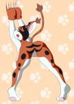 anthro anus butt female genitals nude open_mouth pussy raised_tail rear_view solo tail killy00 bandai_namco digimon digimon_(species) felid gatomon mammal mikemon digital_media_(artwork) hi_res