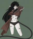 animal_humanoid black_blood black_hair blood bodily_fluids chimera clothed clothing colored_blood female hair hi_res horn humanoid hybrid looking_at_viewer mammal simple_background solo sunbetch timid_(sunbetch) unusual_blood unusual_bodily_fluids vein wounded
