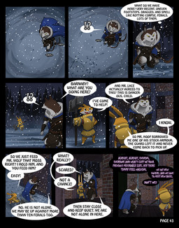 anthro armor baldric belt bow_(weapon) breastplate brick building cape clothed clothing dialogue exclamation_point female forest fur gauntlets gloves hammer handwear house humor inside interrobang male melee_weapon plant question_mark ranged_weapon snow text tools tree weapon purpleground02 armello league_of_geeks barnaby_(armello) river_(armello) canid canine canis lagomorph leporid mammal rabbit wolf 2016 comic digital_media_(artwork) english_text multiple_scenes