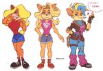 anthro blonde_hair bottomwear clothing eyeshadow female gesture hair hand_gesture makeup middle_finger shorts simple_background square_crossover white_background nitroneato activision crash_bandicoot_(series) pirate_tawna tawna_bandicoot bandicoot mammal marsupial 2020 hi_res