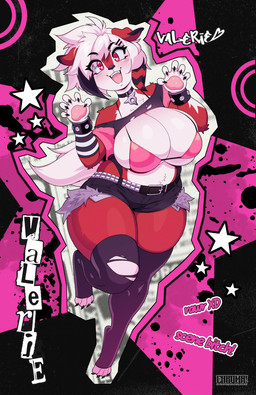 4_toes 5_fingers anthro arm_warmers armwear belt big_breasts bikini bikini_top biped black_highlights bottomwear bracelet breasts claws clothed clothing daisy_dukes denim denim_bottomwear denim_clothing denim_shorts eyebrow_through_hair eyebrows eyelashes eyelashes_through_hair feet female female_anthro finger_claws fingers fur hair highlights_(coloring) hotpants jewelry legwear looking_at_viewer multicolored_body necklace open_mouth open_smile pattern_arm_warmers pattern_armwear pattern_clothing pawpads red_body red_eyes red_fur shorts smile solo striped_arm_warmers striped_armwear striped_clothing stripes studded_bracelet studded_jewelry studs swimwear tail text thick_thighs thigh_highs toe_claws toes topwear torn_clothing torn_legwear torn_thigh_highs translucent translucent_hair two-piece_swimsuit white_body white_fur white_hair chromapan nintendo pokemon canid canine generation_7_pokemon lycanroc mammal midnight_lycanroc pokemon_(species) 2026 artist_name english_text hi_res