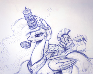 armor box container crown crumbs dessert doughnut duo eating feathered_wings feathers female feral food furniture galea hair half-closed_eyes headgear heart_symbol helmet horn jewelry male narrowed_eyes necklace note pastry sad table wings karol_pawlinski friendship_is_magic hasbro my_little_pony mythology princess_celestia_(mlp) royal_guard_(mlp) equid equine mammal mythological_creature mythological_equine pegasus winged_unicorn 2014 5:4 hi_res monochrome sketch traditional_media_(artwork)