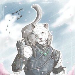 anthro feral fur male white_body white_fur browntabby_nya bethesda_game_studios microsoft the_elder_scrolls the_elder_scrolls_online zerith-var domestic_cat felid feline felis khajiit mammal pantherine tiger hi_res