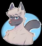 anthro barbell_piercing blue_eyes blush circular_barbell_piercing ear_piercing ear_ring eyebrows facial_piercing fluffy_chest fur glistening glistening_eyes grey_body grey_fur grey_inner_ear head_tuft looking_at_viewer male male_anthro nose_piercing nude outline piercing pink_blush pink_nose ring_piercing septum_circular_barbell septum_piercing simple_background smile snout solo tail tuft white_outline angelizajacky catsby_mcyifferson domestic_cat felid feline felis mammal siamese alpha_channel bust_portrait colored_sketch digital_drawing_(artwork) digital_media_(artwork) hi_res portrait sketch