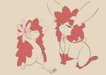 anthro flower leaf leaf_hair plant plant_hair pseudo_hair semi-anthro smug muzzzzz nintendo pokemon magnolia_(shaymin) generation_4_pokemon land_forme_shaymin legendary_pokemon pokemon_(species) shaymin sky_forme_shaymin hi_res nonbinary_(lore)