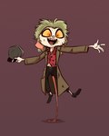 anthro balancing_on_tail cosplay female green_hair hair happy long_tail makeup overcoat solo tail fluttershythekind beetlejuice illumination_entertainment sing_(movie) unnamed_tarsier_(sing) haplorhine mammal primate tarsier 4:5 absurd_res hi_res