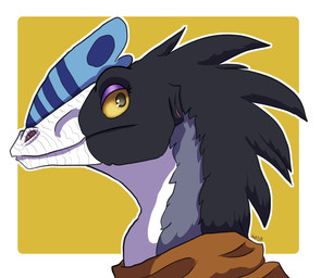 Rating: s
ID: 5749075
Date: 2025-08-01 11:54:14 -0400
Status: active
Score: 10
2025 ambiguous_form artist_name black_body black_feathers bone_frill brown_clothing brown_eyes brown_topwear bust_portrait clothed clothed_female clothing colored contiguous_snout digital_drawing_(artwork) digital_media_(artwork) dilophosaurid dilophosaurus dinosaur english_description eyelashes eyeshadow feathers female frill_(anatomy) grey_body grey_feathers lawkbutt lawkbutt_(character) lidded_eyes makeup mouth_closed multicolored_body multicolored_feathers outline portrait prehistoric_species purple_eyeshadow reptile scales scalie shaded side_view simple_background solo text theropod topwear white_body white_outline white_scales yellow_background yellow_sclera post #5749075
