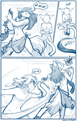 anthro biped breasts butt chest_tuft clothed clothing convenient_censorship dialogue digitigrade dodging duo ears_up female front_view fur grin hair humor inside jumping male mostly_nude navel nude nude_anthro nude_female nude_male pain pawpads rear_view simple_background skimpy smile steam surprised tail text topless topless_male towel towel_only towel_whip tuft white_background wide_eyed yipping conditional_dnp tom_fischbach twokinds keith_keiser natani basitin canid canine canis keidran mammal wolf 2025 comic digital_drawing_(artwork) digital_media_(artwork) english_text hi_res monochrome sketch trans_(lore) trans_man_(lore)