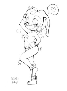 3_toes 5_fingers anklet anthro arms_bent barefoot bedroom_eyes bent_leg big_eyes blush blush_lines bottomwear bracelet breath butt clothed clothing dancing eyelashes feet female fingers flat_chested floppy_ears fur hand_on_hip heart_reaction heart_symbol humanoid_hands iris jewelry loincloth loli long_eyelashes looking_at_viewer lop_ears motion_lines motion_outline narrowed_eyes navel nipples on_one_leg plantigrade pupils raised_arm raised_foot seductive side_view simple_background slim smile smiling_at_viewer smooth_motion_outline solo speech_bubble standing straight_leg text three-quarter_view toes topless young young_anthro abesdrawings sega sonic_the_hedgehog_(series) cream_the_rabbit lagomorph leporid mammal rabbit 2022 artist_name black_and_white full-length_portrait hi_res line_art monochrome pen_(artwork) pictographics portrait signature traditional_media_(artwork)