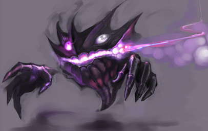 ambiguous_gender energy floating_hands nightmare_fuel not_furry purple_eyes realistic solo arugeri nintendo pokemon generation_1_pokemon ghost haunter pokemon_(species) spirit undead