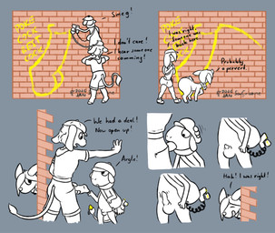 anthro being_watched big_butt brick_wall bulge butt duo erection feral forced forced_oral genitals graffiti graffiti_on_wall looking_at_another male male/male oral paint_gun penis public questionable_consent sex text wall_(structure) young sen_grisane_(artist) nintendo pokemon gloam_(norithics) norithics_"nori"_kusemurai sen_grisane_(character) asinus deerling donkey equid equine generation_2_pokemon generation_5_pokemon human mammal pokemon_(species) smeargle hi_res