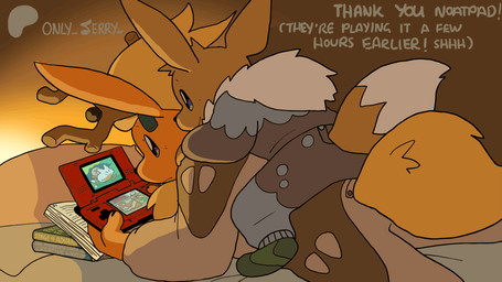 anthro brown_body brown_fur clothed clothing dipstick_tail duo fur male markings tail tail_markings text young young_anthro young_male dahecksajerry kirby_(series) nintendo nintendo_ds_family pokemon booster_(dahecksajerry) kirby pierrot_(dahecksajerry) eevee eeveelution flareon generation_1_pokemon pokemon_(species) 16:9 animated english_text widescreen brother_(lore) brothers_(lore) sibling_(lore)