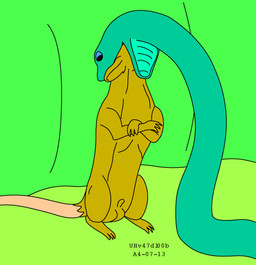 animal_genitalia balls blue_eyes crossed_arms duo feral feral_pred feral_prey forced genitals grass green_body green_grass green_scales head_in_mouth larger_pred male male/male nude_pred nude_prey open_mouth oral_vore outside pink_tail plant rat_tail scales sheath sitting size_difference tail uncooperative unwilling_prey vore willing_pred urbanhermit mammal murid murine rat reptile rodent scalie snake 2004 colored dated