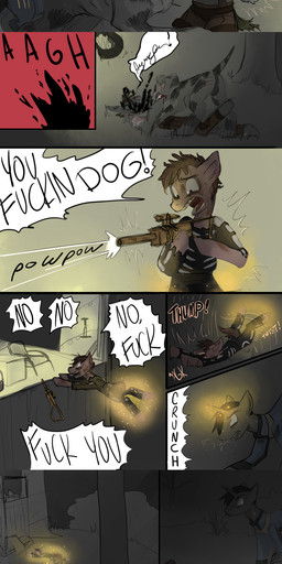 alternate_universe animal_genitalia animal_penis bestiality canine_genitalia canine_penis female feral genitals gore group horn knot male penis pip-boy ponification text vault_suit byjovewhataspend fallout fallout_equestria friendship_is_magic hasbro microsoft my_little_pony mythology fan_character gunners_(fallout) the_sole_survivor_(fallout) canid canine canis domestic_dog earth_pony equid equine horse mammal mythological_creature mythological_equine pit_bull pony unicorn absurd_res comic english_text hi_res long_image tall_image