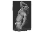 anthro bulge clothed clothing looking_at_viewer male partially_clothed smile smiling_at_viewer solo underwear canid canine canis mammal wolf duke_(disambiguation) absurd_res hi_res monochrome