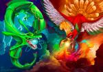 ambiguous_gender beak duo energy_ball feral flying hyper_beam pokemon_move technofortomcats mythology nintendo pokemon avian bird generation_2_pokemon generation_3_pokemon ho-oh legendary_pokemon mythological_avian mythological_bird mythological_creature mythological_firebird pokemon_(species) rayquaza