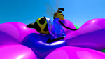 antennae_(anatomy) anthro blue_clothing blue_dress blue_sky bouncing bubble clothing dress enjoyment eyes_closed female giant_flower happy hopping jiggling petals sky slap smacking solo spread_wings squeezing stinger wings wobbling skeletorskeletonized arthropod bee hymenopteran insect wasp 16:9 3d_(artwork) 3d_animation animated cinema_4d_(artwork) digital_media_(artwork) hi_res no_sound short_playtime webm widescreen