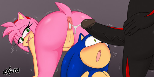 :o accessory after_anal after_orgasm anthro backsack balls bent_over big_balls big_penis bisexual black_body blue_body blush bodily_fluids butt cuckold cum cum_in_ass cum_inside cum_string eyelashes female genital_fluids genitals green_eyes group hair_accessory hairband half-closed_eyes hand_on_hip humanoid_genitalia humanoid_penis long_eyelashes looking_back male male/female male/male narrowed_eyes nude nude_anthro nude_female nude_male open_mouth open_smile penis pink_body presenting presenting_hindquarters raised_tail red_body smile tail tan_body tan_skin tongue trio vein veiny_penis vulva excito sega sonic_the_hedgehog_(series) amy_rose shadow_the_hedgehog sonic_the_hedgehog eulipotyphlan hedgehog mammal 2025 digital_drawing_(artwork) digital_media_(artwork) hi_res watermark widescreen