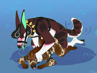 anal anal_penetration anthro anthro_on_anthro anthro_penetrated anthro_penetrating anthro_penetrating_anthro ass_up black_body black_fur blep brown_body brown_fur cloven_hooves collar duo ear_piercing facial_piercing fur gauged_ear genitals green_penis halter hooves male male/male male_anthro male_penetrated male_penetrating male_penetrating_male markings nose_piercing nose_ring nude nude_anthro nude_male one_eye_closed pawpads penetration penile penile_penetration penis penis_in_ass piercing pink_body pink_fur ring_piercing sex spiked_collar spikes spots spotted_body spotted_fur tail tan_body tan_fur teeth tongue tongue_out white_body white_fur meldritchhorror mythology artimus_(character) canid canid_demon canine demon hellhound hyena mammal mythological_canine mythological_creature spotted_hyena 2017