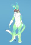 anthro fluffy_chest neck_tuft solo tail tuft johnfreak domestic_cat felid feline felis hybrid lagomorph leporid mammal rabbit absurd_res hi_res