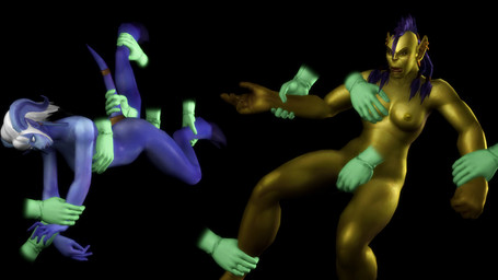 breasts disembodied_hand duo_focus female fingering group nipples not_furry nude tentacles mrflaptastic blizzard_entertainment warcraft draenei humanoid orc 16:9 3d_(artwork) digital_media_(artwork) hi_res source_filmmaker_(artwork) widescreen